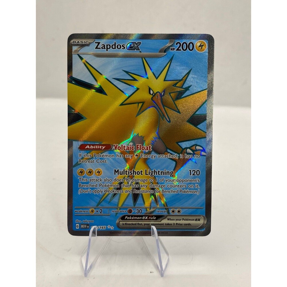 Pokémon TCG Zapdos EX Holo Ultra Rare Card 192/165 Scarlet & Violet 151
